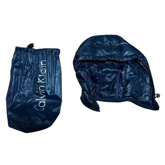 Calvin Klein Women Packable Down - Navy Feather Puff Jacket - Picture 12 of 13